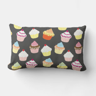 Delicious Decorated Birthday Cupcakes Lumbar Pillo Lumbar Cushion