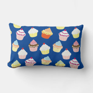 Delicious Decorated Birthday Cupcakes Lumbar Pillo Lumbar Cushion