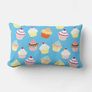 Delicious Decorated Birthday Cupcakes Lumbar Pillo Lumbar Cushion