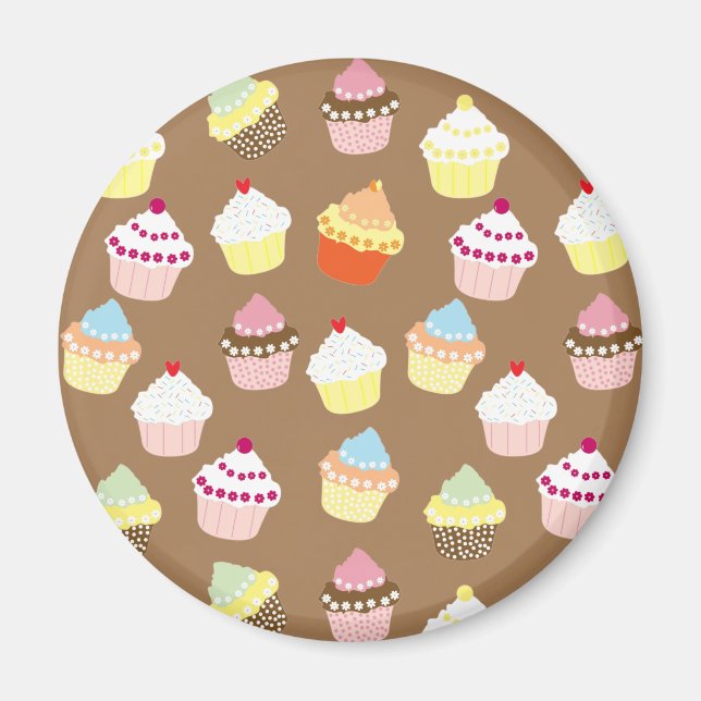 Delicious Decorated Birthday Cupcakes Magnet (Front)