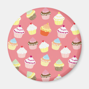 Delicious Decorated Birthday Cupcakes Magnet