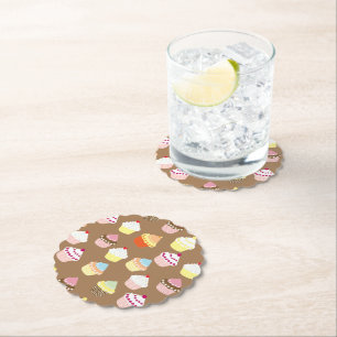 Delicious Decorated Birthday Cupcakes Paper Coaster