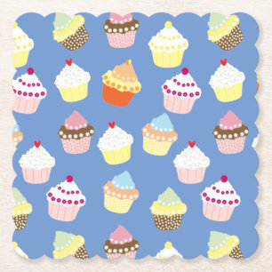 Delicious Decorated Birthday Cupcakes Paper Coaster