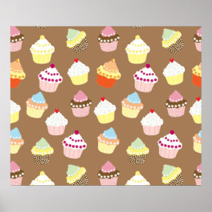 Delicious Decorated Birthday Cupcakes Poster