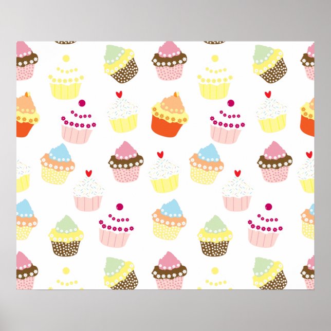 Delicious Decorated Birthday Cupcakes Poster (Front)