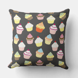 Delicious Decorated Birthday Cupcakes Throw Pillow