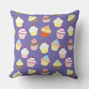 Delicious Decorated Birthday Cupcakes Throw Pillow