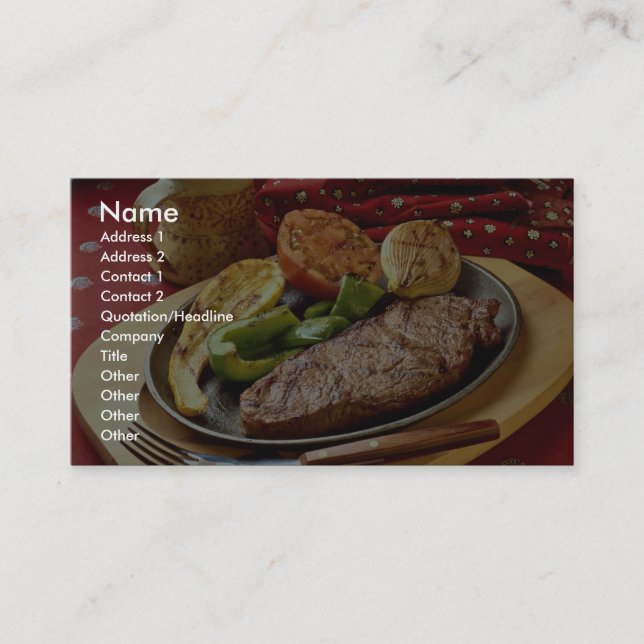 Delicious Deviled beef steak Business Card (Front)