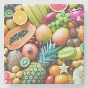 Delicious Display of Fruits Stone Coaster