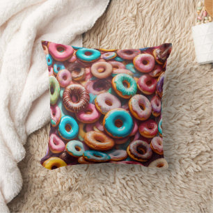 Delicious doughnut pattern cushion