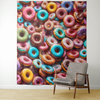 Delicious doughnut pattern tapestry