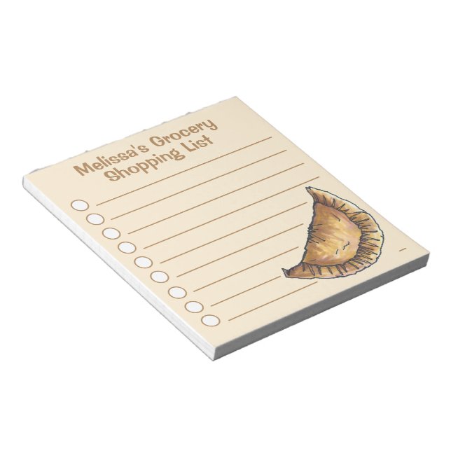 Delicious Empanada Personalised Grocery List Notepad (Angled)