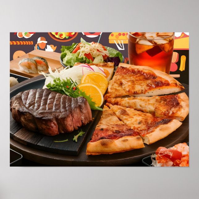 Delicious Food and Drinks Poster (Front)