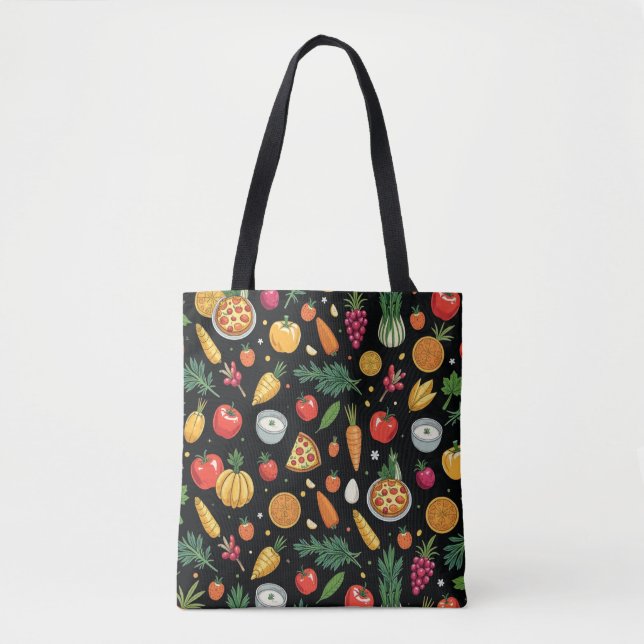 Delicious Food Fiesta | Vibrant Culinary Tote Bag (Front)