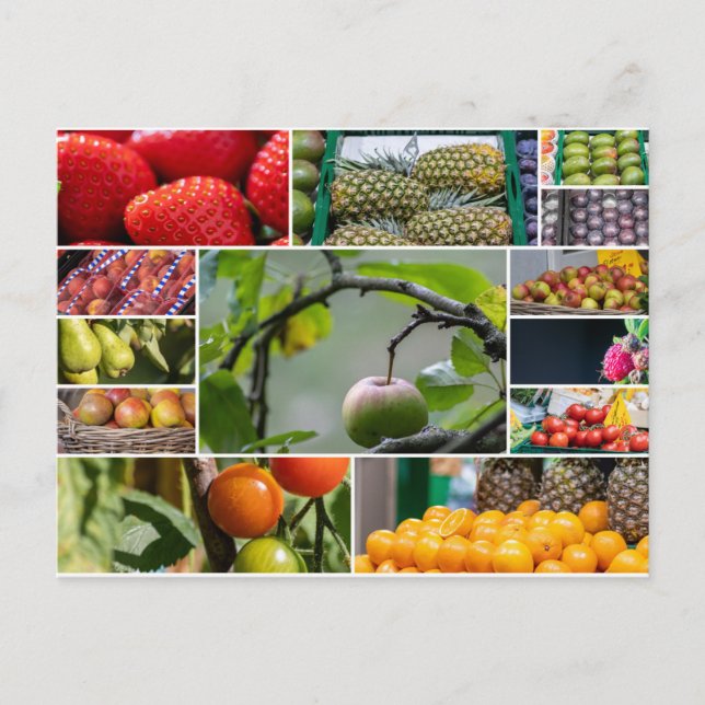 Delicious fruity greeting not only for vegetarians postcard (Front)