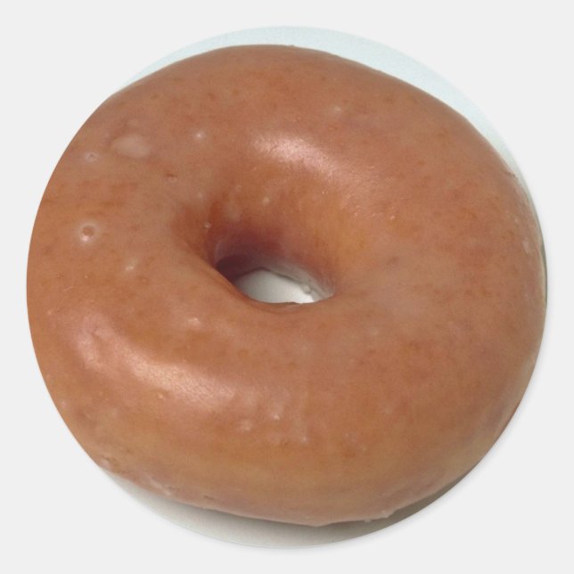 Delicious Glazed doughnut pastry Classic Round Sticker (Front)