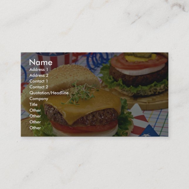 Delicious Hamburger Business Card (Front)