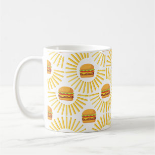 Delicious hamburger with fries coffee mug