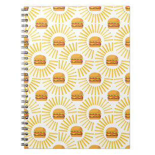 Delicious hamburger with fries notebook