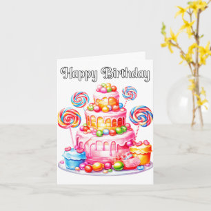 Delicious Happy Birthday Party Cake Card