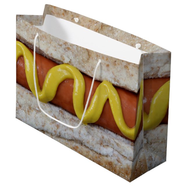 delicious hot dog with mustard photograph large gift bag (Front Angled)