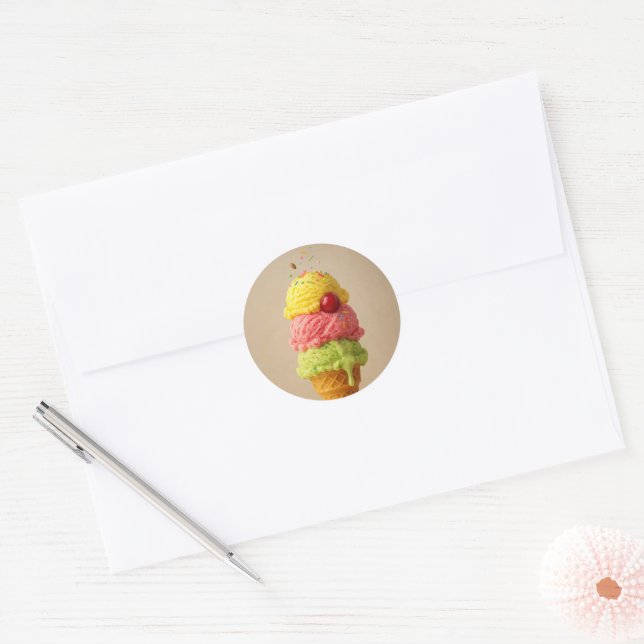 Delicious Ice Cream Cone Sticker – Sweet Summer  (Envelope)