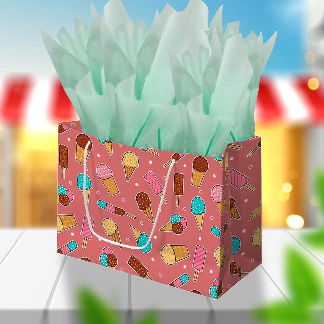 Delicious Ice Cream Delights | Dark Pink Treats Large Gift Bag (Creator Uploaded)