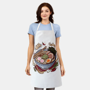 Delicious Japanese Ramen and Gyoza Dumplings. Apron