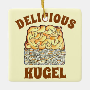 Delicious Kugel Jewish Egg Noodle Casserole Ceramic Ornament