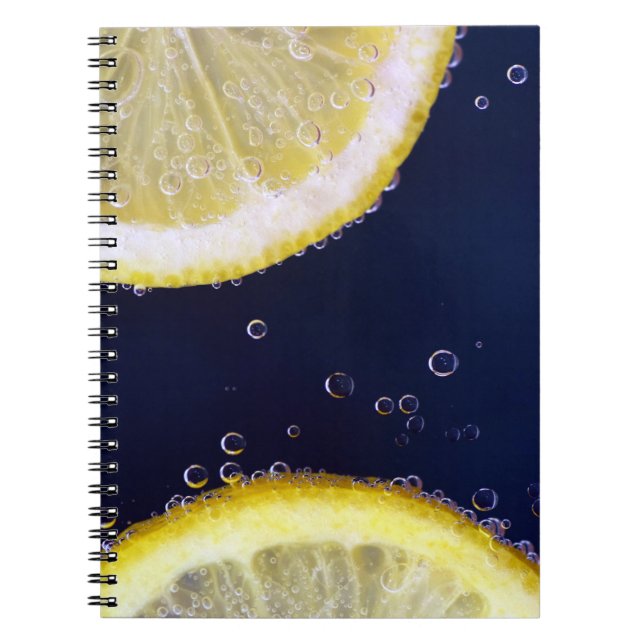 Delicious Lemon Slices in Water Notebook (Front)