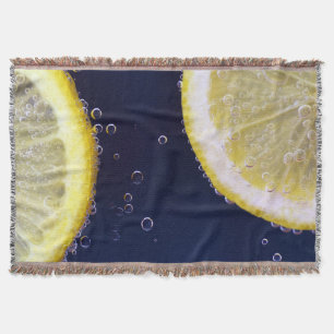 Delicious Lemon Slices in Water Throw Blanket