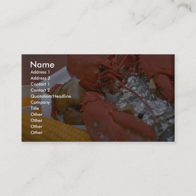 Delicious Lobster with drawn butter, potato and co Business Card (Front)