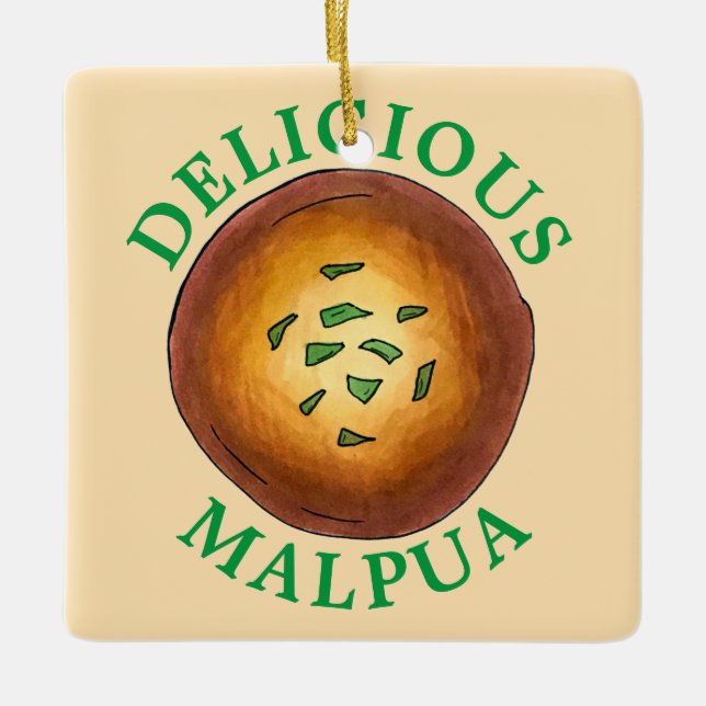 Delicious Malpua Indian Pancake Mithai Sweets Ceramic Ornament (Front)