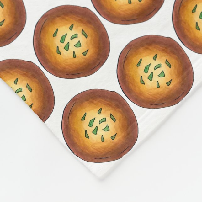 Delicious Malpua Indian Pancake Mithai Sweets Fleece Blanket (Corner)