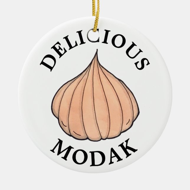 Delicious Modak Coconut Mithai Indian Sweet Ceramic Ornament (Front)