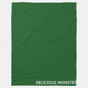 Delicious Monster green colour name Fleece Blanket