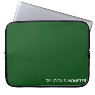 Delicious Monster green colour name Laptop Sleeve