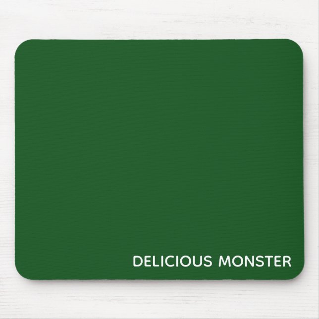 Delicious Monster green colour name Mouse Pad (Front)