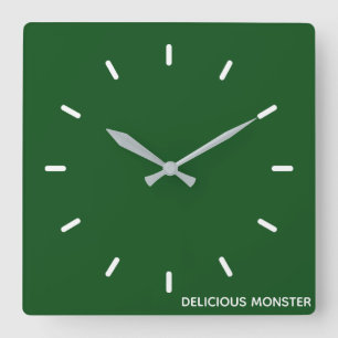 Delicious Monster green colour name Square Wall Clock