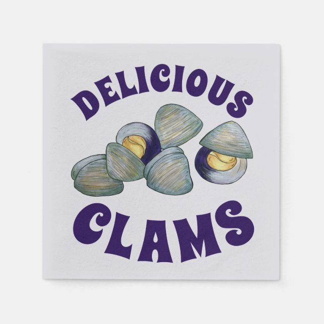 Delicious New England RI Steamed Clams Clambake Napkin (Front)