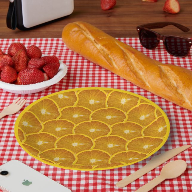 DELICIOUS ORANGE SLICE PAPER PLATE (Picnic)