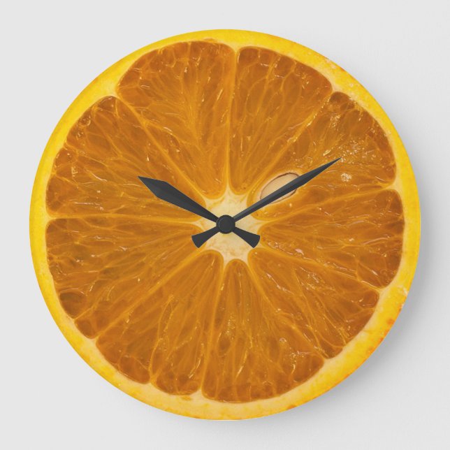 DELICIOUS ORANGE SLICE ROUND CLOCK (Front)