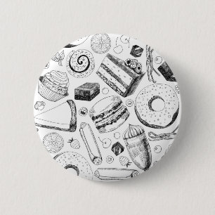 Delicious pattern 6 cm round badge