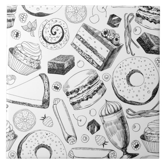 Delicious pattern ceramic tile (Front)