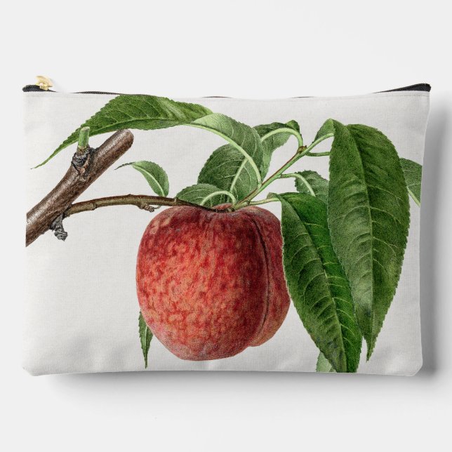 Delicious peach in a branch illustration accessory pouch (Front)