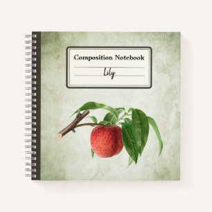 Delicious Peach in a Branch Personalised Comp Notebook