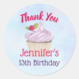 Delicious Pink Cupcake Berry on Top Classic Round Sticker
