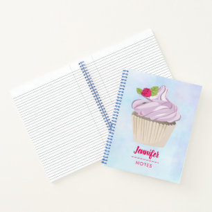 Delicious Pink Cupcake Berry on Top Notebook