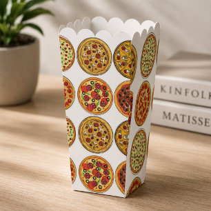 Delicious Pizza Lover's Pattern Popcorn Favour Box