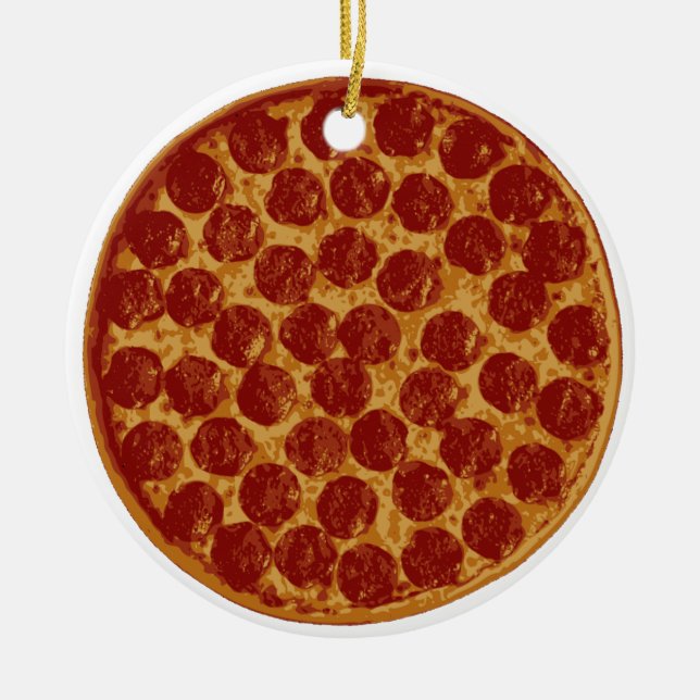 Delicious Pizza Pie Ceramic Tree Decoration (Front)